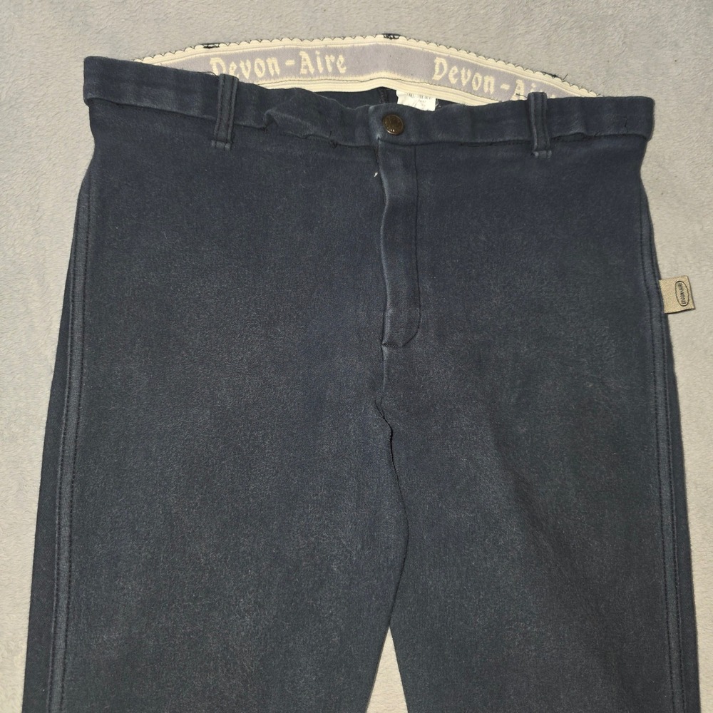 Devon Aire Womens Navy Blue Knee Patch Equestrian Breeches Riding Pants Large - Picture 1 of 16